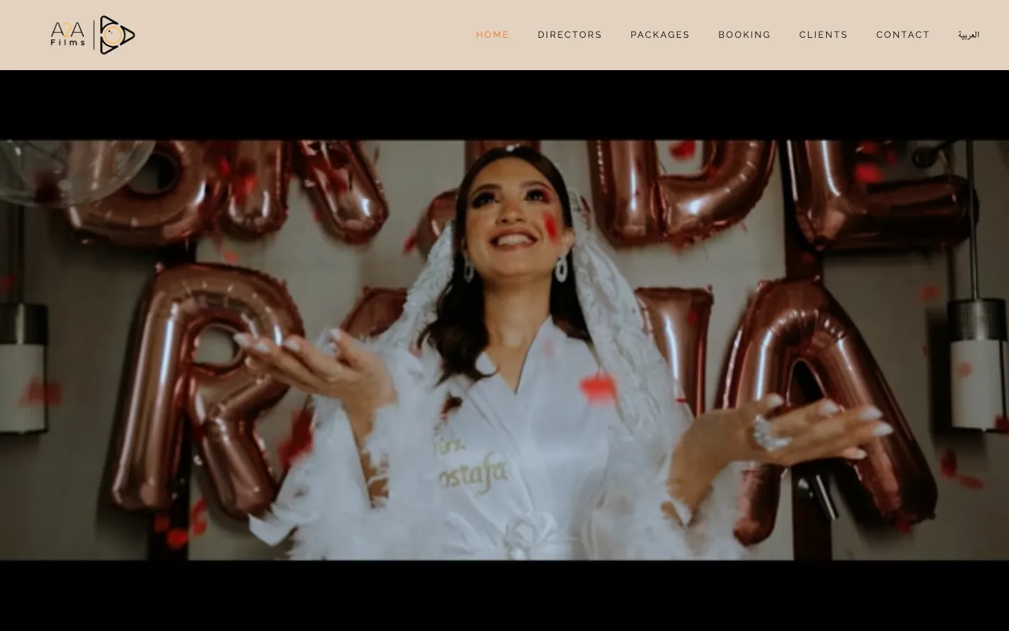 تصميم موقع A2A Films لتصوير حفلات الزفاف