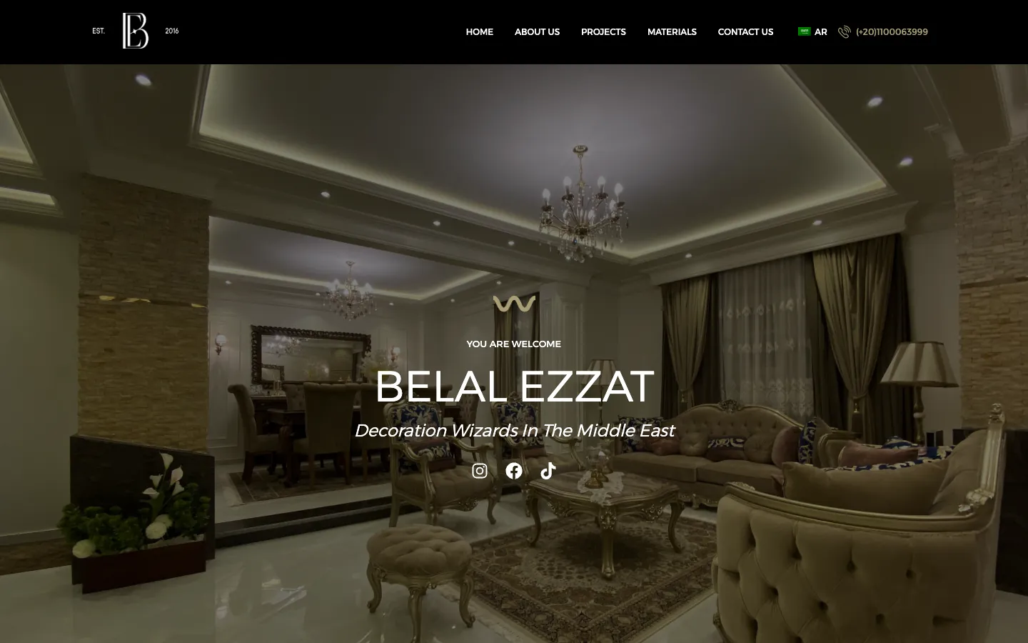تصميم موقع Belal Ezzat للتصميم الداخلي والتشطيبات